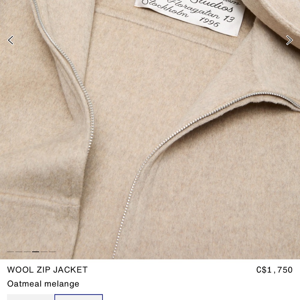 Acne Studios Wool cashmere Zip Jacket size 32 - Picture 11 of 14